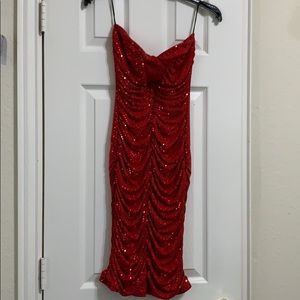 Red sequential dress